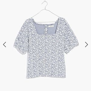 Madewell Floral Jacquard Button-Back Top